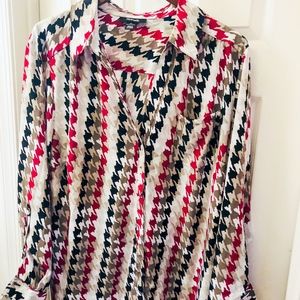 Style & Co. Multi-Colored Houndstooth Blouse